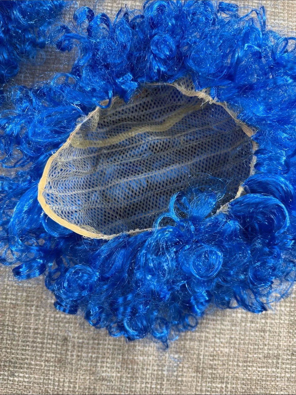 Bright Royal Blue Curly hair wigs for thing one and thing two dr. Seuss
